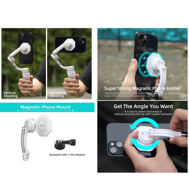 For DJI OM6 / 5 / 4 / 4 SE  Sunnylife ZJ561 Magsafe Adapter Phone Holder (White) -  by Sunnylife | Online Shopping South Africa | PMC TechLife | Buy Now Pay Later Mobicred