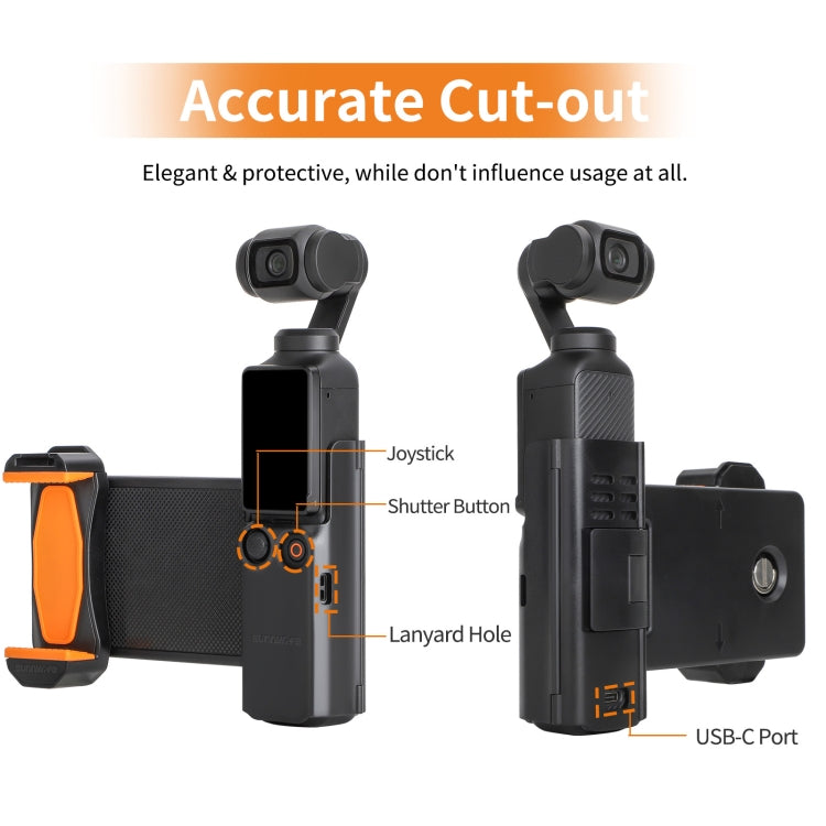 For DJI OSMO Pocket 3 Sunnylife OP3-AD744 Expanded Phone Clamp Holder with Storage Case (Black) - free shipping - PMC TechLife - Order now!
