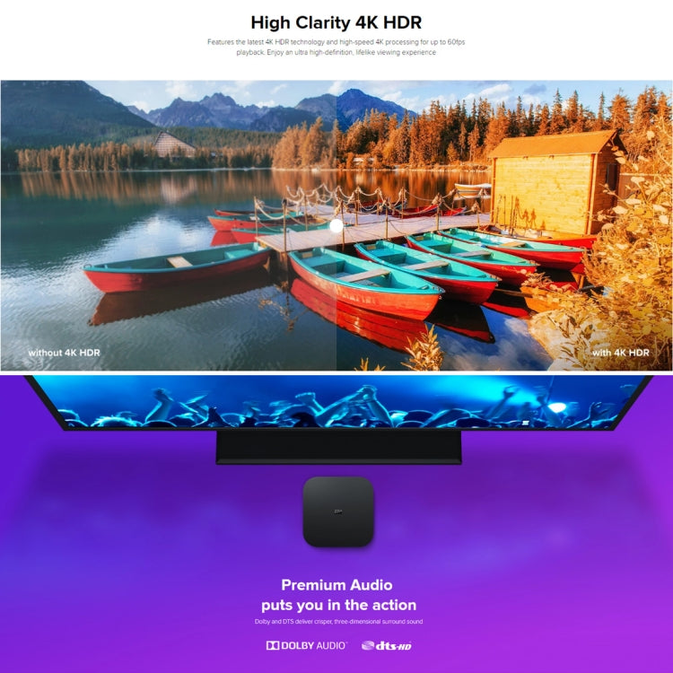 Xiaomi TV Box S 2nd Gen 4K HDR Google TV with Google Assistant Remote Streaming Media Player, Cortex-A55 Quad-core 64bit, 2GB+8GB, Google TV, EU Version(Black) - free shipping - PMC TechLife - Order now!