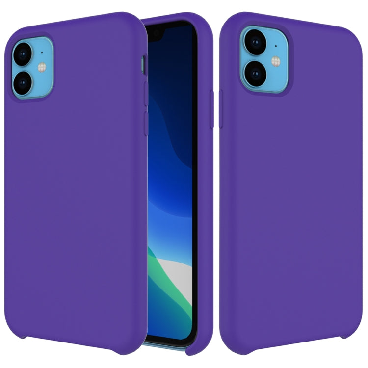 For iPhone 11 Solid Color Liquid Silicone Shockproof Case (Purple) - iPhone 11 Cases by PMC TechLife | Online Shopping South Africa | PMC TechLife