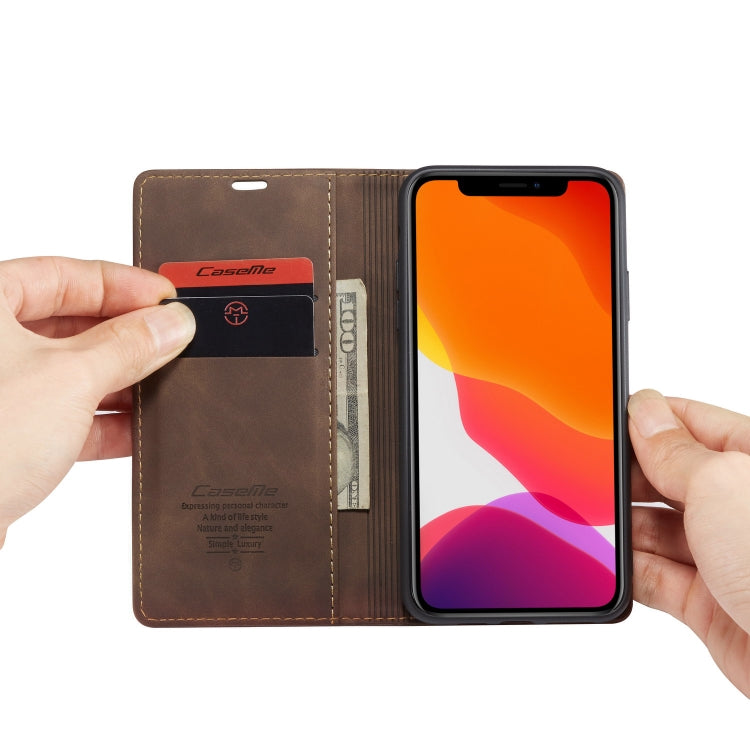 CaseMe-013 Multifunctional Horizontal Flip Leather Case with Card Slot & Holder & Wallet for iPhone 11 Pro Max(coffee) - iPhone 11 Pro Max Cases by CaseMe | Online Shopping South Africa | PMC TechLife | Buy Now Pay Later Mobicred