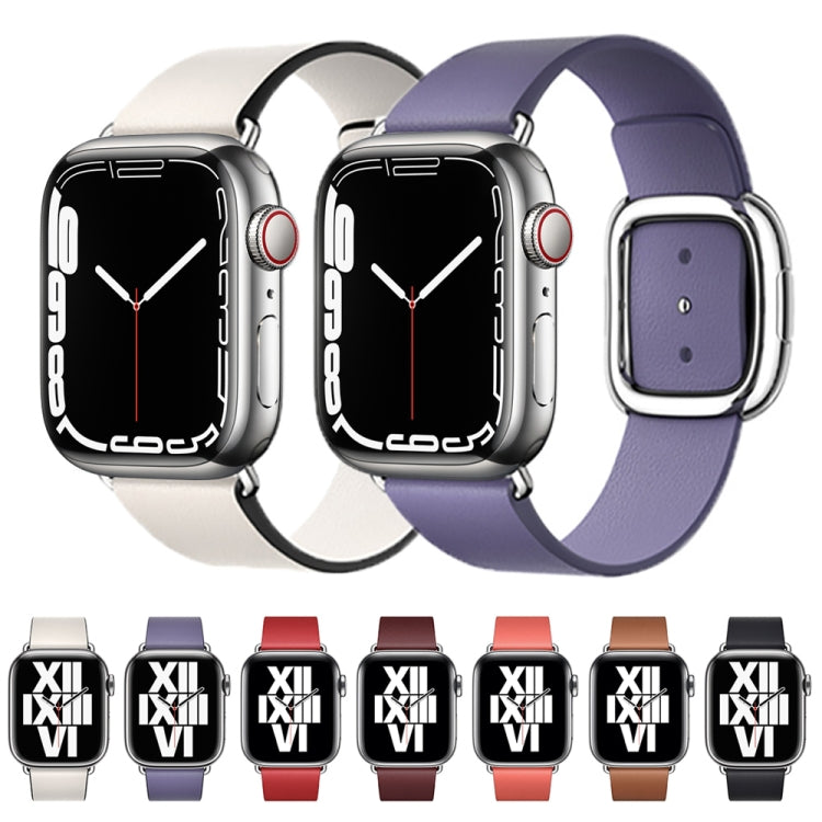 Modern Style Leather Watch Band For Apple Watch 42mm / 41mm / 40mm / 38mm(Purple) - Watch Bands by PMC TechLife | Online Shopping South Africa | PMC TechLife | Buy Now Pay Later Mobicred
