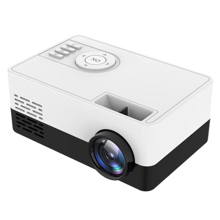 J15 1920 x 1080P HD Household Mini LED Projector with Tripod Mount Support AV / HDMI x 1 / USB x1 / TF x 1, Plug Type:EU Plug(Black White) - Mini Projector by PMC TechLife | Online Shopping South Africa | PMC TechLife | Buy Now Pay Later Mobicred