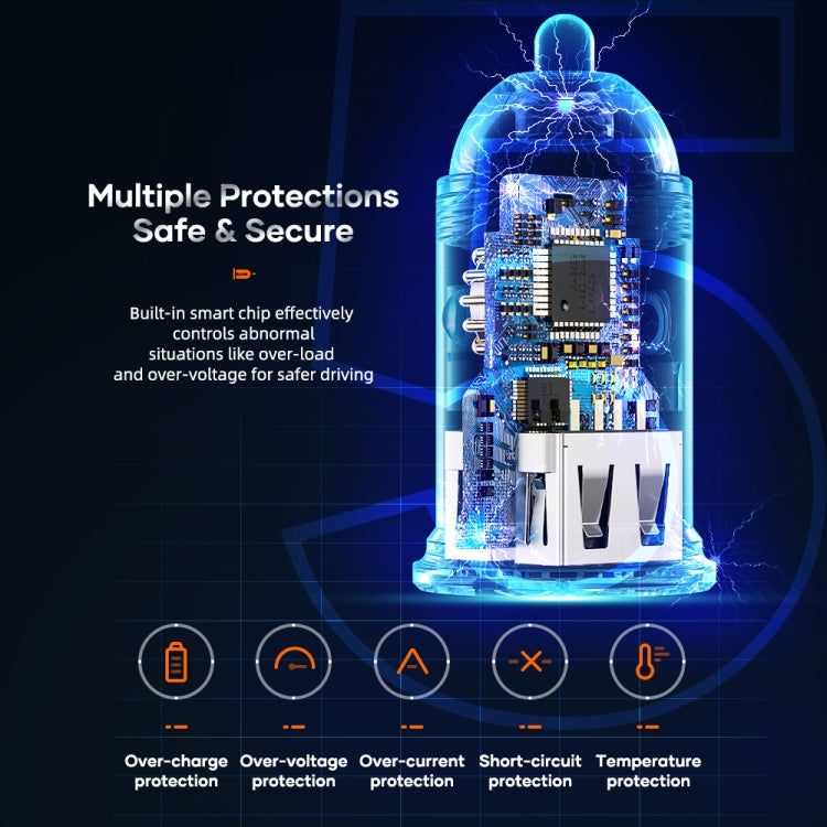 ROCK H11 4.8A 24W Mini Dual USB Car Charger(Black) - Car Charger by ROCK | Online Shopping South Africa | PMC TechLife