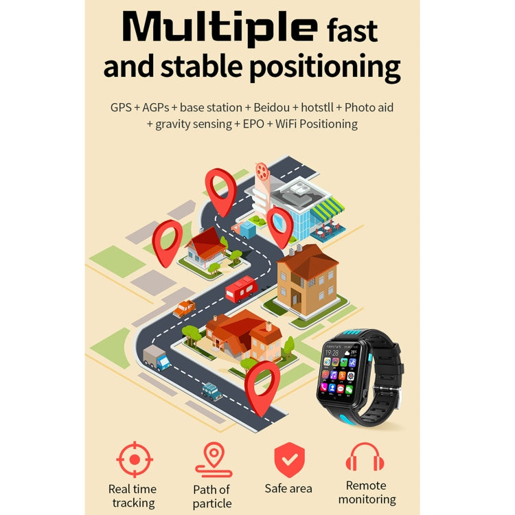 H1 1.54 inch Full-fit Screen Dual Cameras Smart Phone Watch, Support SIM Card / GPS Tracking / Real-time Trajectory / Temperature Monitoring(Black Grey) - Smart Watches by PMC TechLife | Online Shopping South Africa | PMC TechLife | Buy Now Pay Later Mobicred