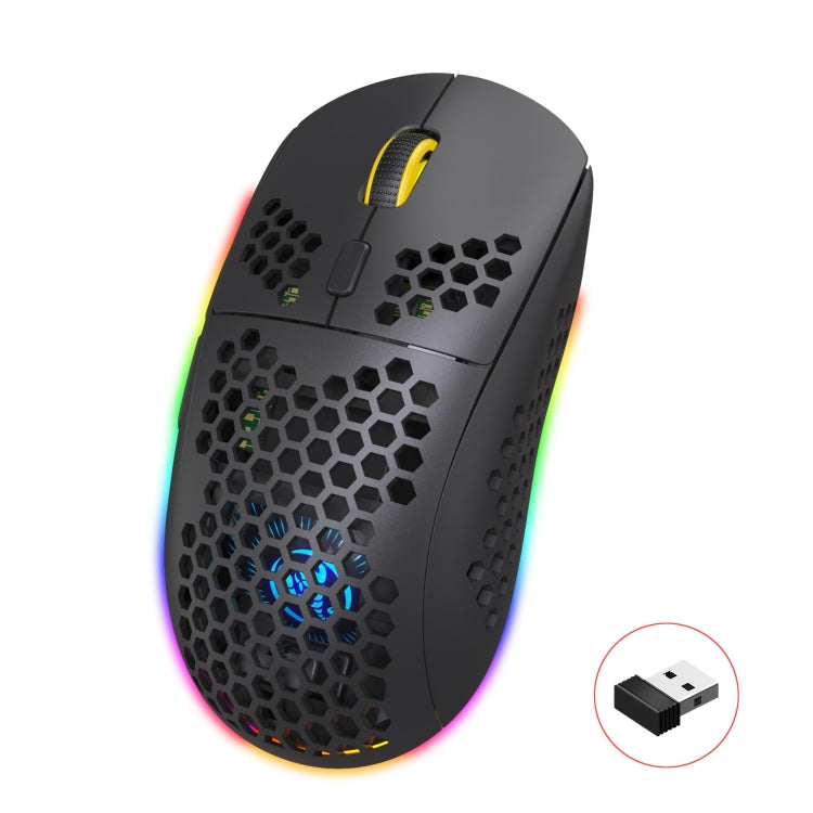HXSJ T90 RGB Light Three-mode Wireless Gaming Mouse - Wireless Mice by HXSJ | Online Shopping South Africa | PMC TechLife | Buy Now Pay Later Mobicred