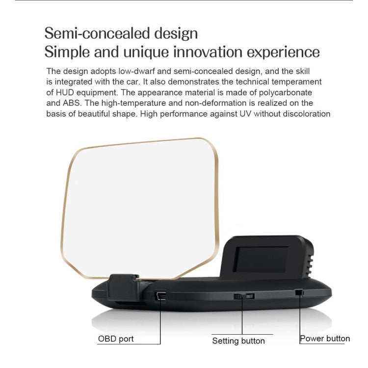 C1 OBD2 + GPS Mode Car HUD Head-up Display Compass / Speed / Water Temperature / Voltage Display / Speed / Fault Alarm / Navigation Function - free shipping - PMC TechLife - Order now!