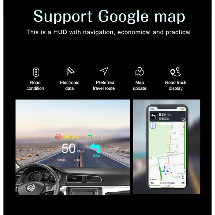 C1 OBD2 + GPS Mode Car HUD Head-up Display Compass / Speed / Water Temperature / Voltage Display / Speed / Fault Alarm / Navigation Function - free shipping - PMC TechLife - Order now!