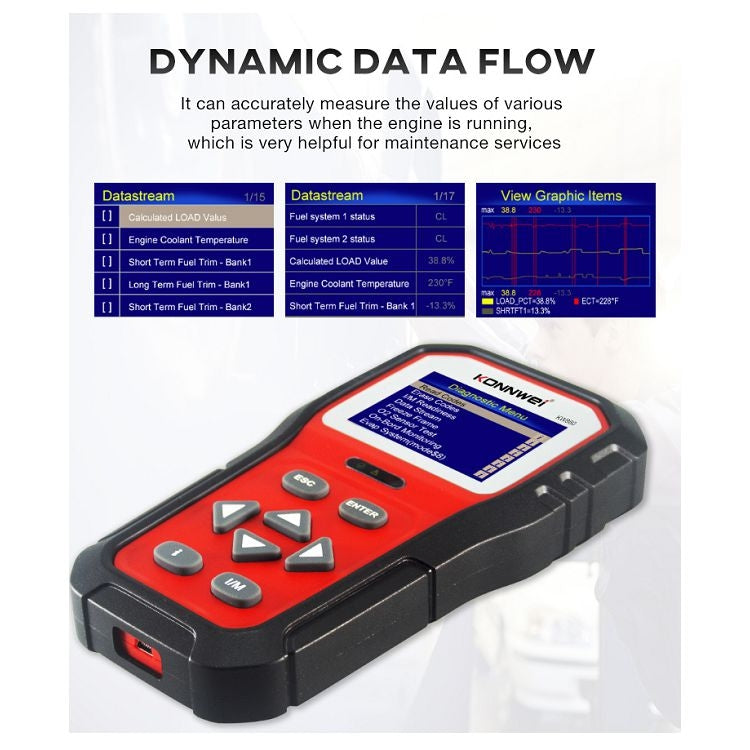 KONNWEI KW860 Car 2.8 inch TFT Color Screen Battery Tester Support 8 Languages / I Key Analysis Function - free shipping - PMC TechLife - Order now!