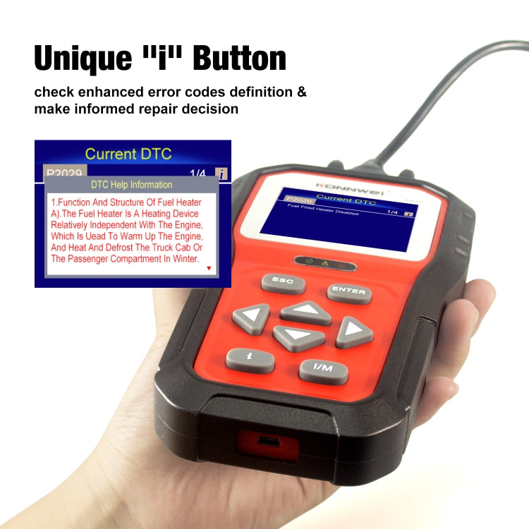 KONNWEI KW860 Car 2.8 inch TFT Color Screen Battery Tester Support 8 Languages / I Key Analysis Function - free shipping - PMC TechLife - Order now!