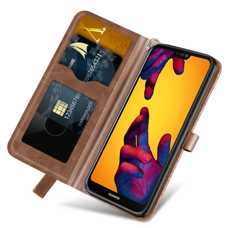 For Huawei P20 Lite Life of Tree Embossing Pattern Horizontal Flip Leather Case with Holder & Card Slot & Wallet & Photo Frame & Lanyard(Brown) - Huawei Cases by PMC TechLife | Online Shopping South Africa | PMC TechLife | Buy Now Pay Later Mobicred