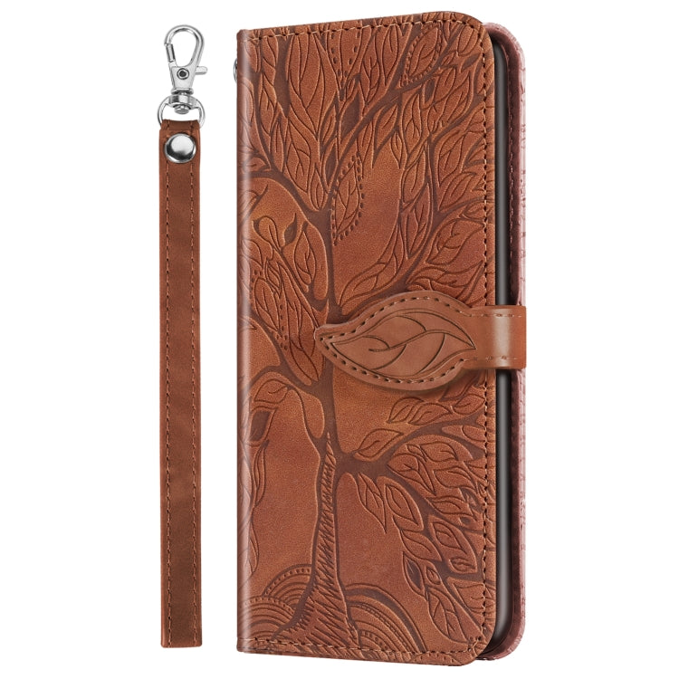 For Samsung Galaxy Note10+ Life of Tree Embossing Pattern Horizontal Flip Leather Case with Holder & Card Slot & Wallet & Photo Frame & Lanyard(Brown) - free shipping - PMC TechLife - Order now!