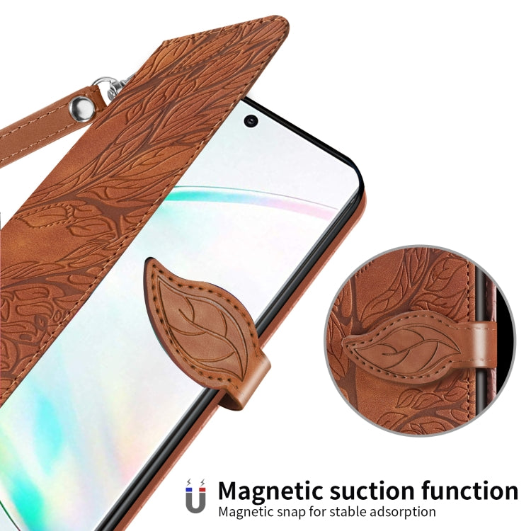 For Samsung Galaxy Note10+ Life of Tree Embossing Pattern Horizontal Flip Leather Case with Holder & Card Slot & Wallet & Photo Frame & Lanyard(Brown) - free shipping - PMC TechLife - Order now!