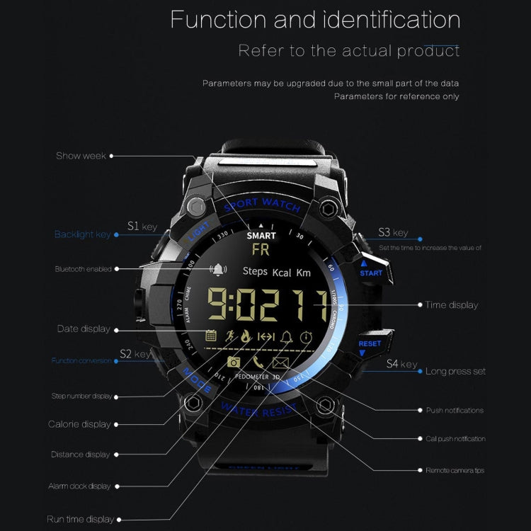 Lokmat MK16 LCD Screen 50m Waterproof Smart Watch, Support Information Reminder / Remote Camera / Walking Motion Monitor(Black) - free shipping - PMC TechLife - Order now!