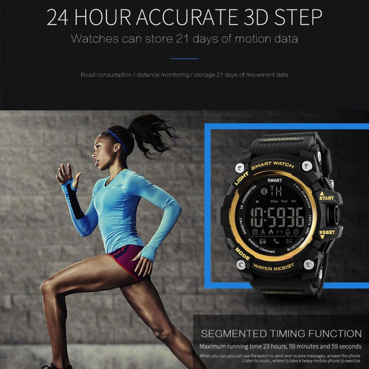 Lokmat MK16 LCD Screen 50m Waterproof Smart Watch, Support Information Reminder / Remote Camera / Walking Motion Monitor(Black) - free shipping - PMC TechLife - Order now!