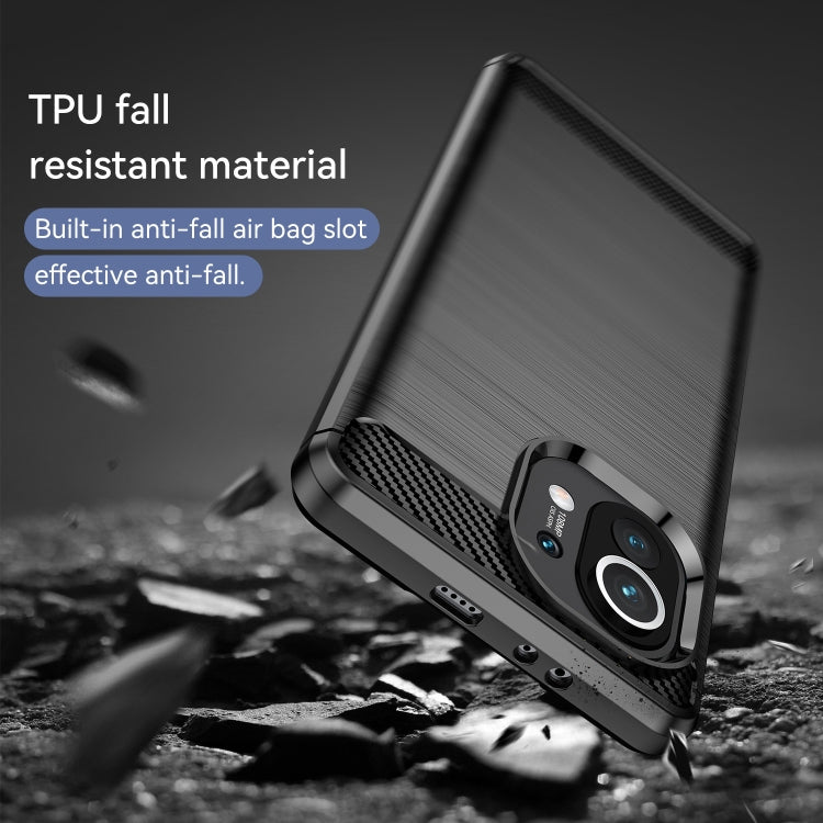 For Xiaomi Mi 11 Brushed Texture Carbon Fiber TPU Case(Black) - free shipping - PMC TechLife - Order now!