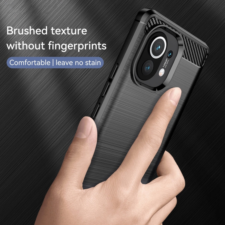 For Xiaomi Mi 11 Brushed Texture Carbon Fiber TPU Case(Black) - free shipping - PMC TechLife - Order now!
