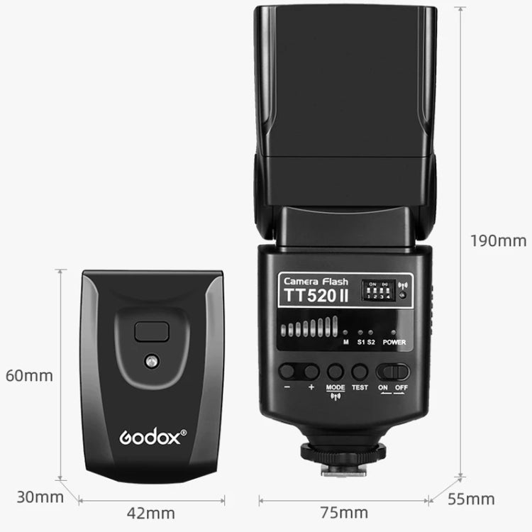 Godox TT520II 433MHZ Wireless 1/300s-1/2000s HSS Flash Speedlite Camera Top Fill Light for Canon / Nikon DSLR Cameras(Black) - free shipping - PMC TechLife - Order now!