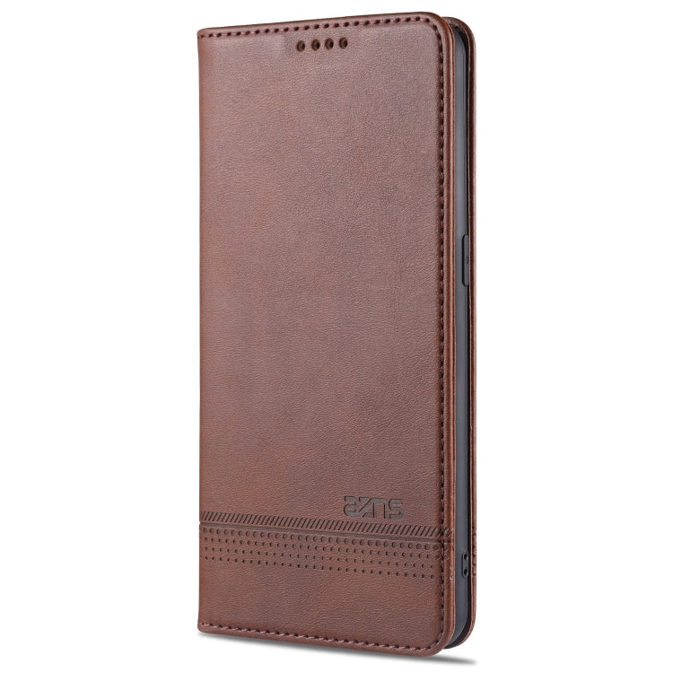 For Oppo Reno5 5G AZNS Magnetic Calf Texture Horizontal Flip Leather Case with Card Slots & Holder & Wallet(Dark Brown) - OPPO Cases by AZNS | Online Shopping South Africa | PMC TechLife | Buy Now Pay Later Mobicred