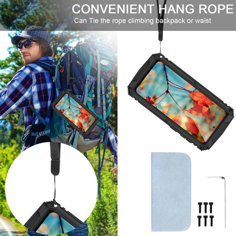 For Samsung Galaxy S21 5G R-JUST Shockproof Waterproof Dust-proof Metal + Silicone Protective Case with Holder(Black) - free shipping - PMC TechLife - Order now!