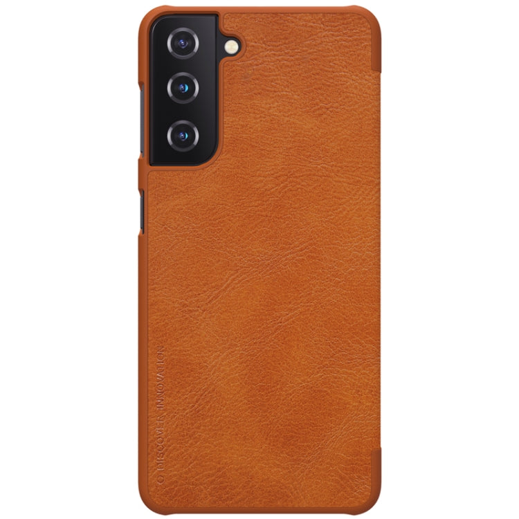 For Samsung Galaxy S21 Plus 5G NILLKIN QIN Series Crazy Horse Texture Horizontal Flip Leather Case with Card Slot(Brown) - Galaxy S21+ 5G Cases by NILLKIN | Online Shopping South Africa | PMC TechLife | Buy Now Pay Later Mobicred