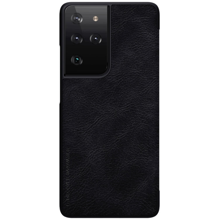For Samsung Galaxy S21 Ultra 5G NILLKIN QIN Series Crazy Horse Texture Horizontal Flip Leather Case with Card Slot(Black) - free shipping - PMC TechLife - Order now!