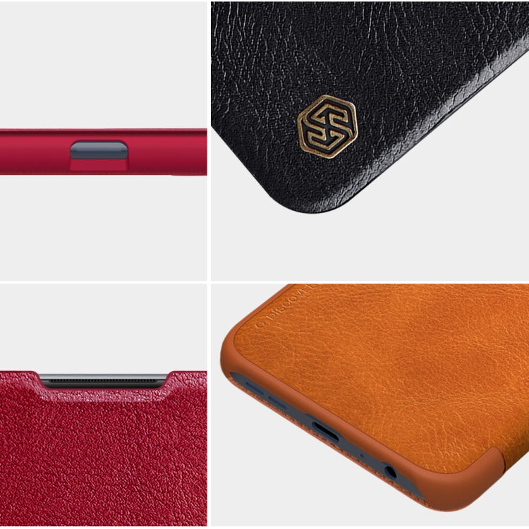 For OnePlus Nord N100 NILLKIN QIN Series Crazy Horse Texture Horizontal Flip Leather Case with Card Slot(Brown) - OnePlus Cases by NILLKIN | Online Shopping South Africa | PMC TechLife