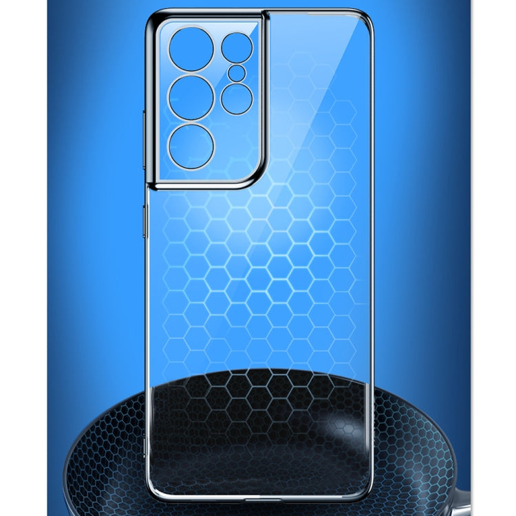 For Samsung Galaxy S21 Ultra 5G SULADA Shockproof Plating Silicone Transparent Protective Case(Silver) - free shipping - PMC TechLife - Order now!