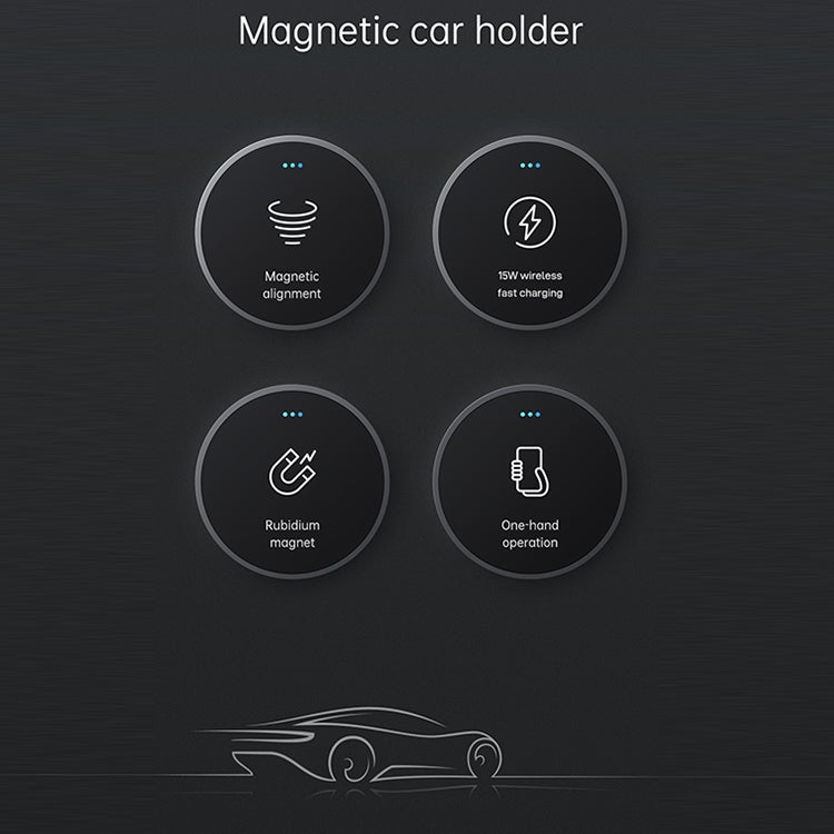 JOYROOM JR-ZS240 15W Max Car Magnetic Wireless Charge Holder - Wireless Charger Holders by JOYROOM | Online Shopping South Africa | PMC TechLife | Buy Now Pay Later Mobicred