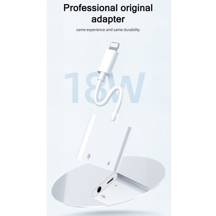 JOYROOM S-Y105 2A 18W 8 Pin to 8 Pin + 3.5mm Audio Converter(White) - free shipping - PMC TechLife - Order now!