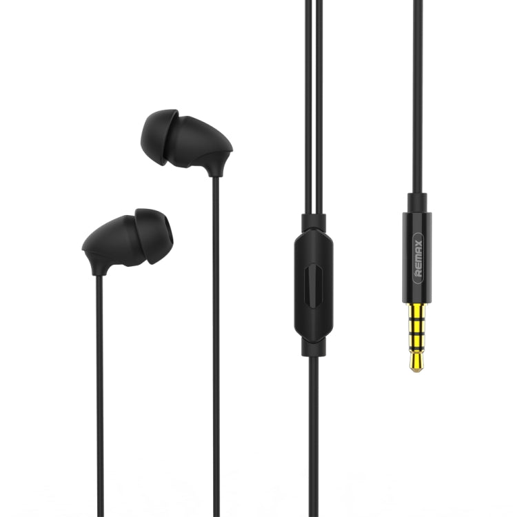 REMAX RM-588 In-Ear Stereo Sleep Earphone with Wire Control & MIC & Support Hands-free(Black) - Normal Style Earphone by REMAX | Online Shopping South Africa | PMC TechLife