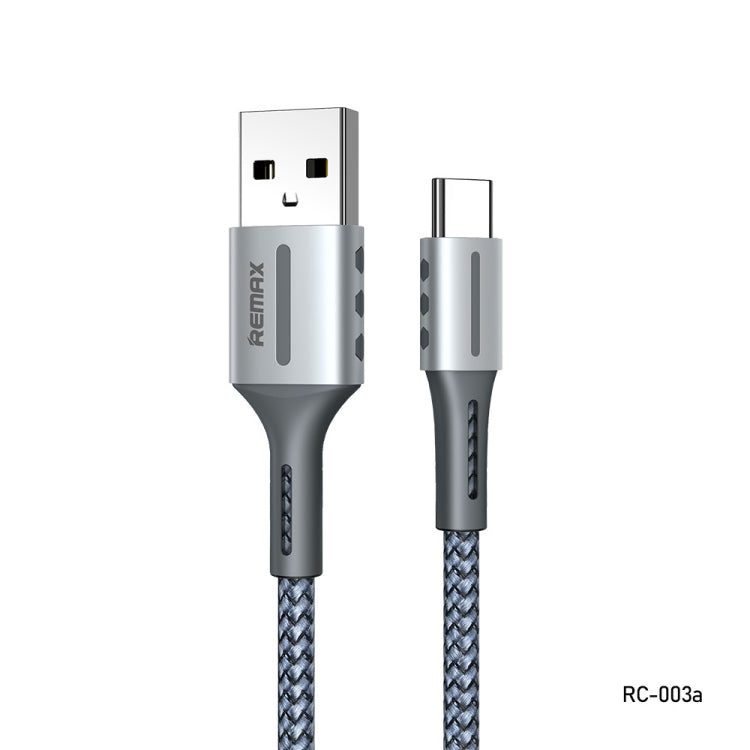 Remax RC-003a 2.4A Type-C / USB-C Barrett Series Charging Data Cable, Length: 1m(Silver) - free shipping - PMC TechLife - Order now!