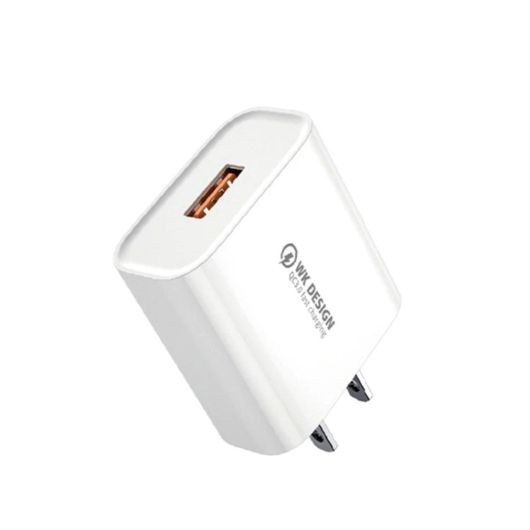 WK WP-U57 Max 18W Maxspeed QC3.0 Fast Charger + USB to 8 Pin Data Cable, Plug Type:US Plug - USB Charger by WK | Online Shopping South Africa | PMC TechLife | Buy Now Pay Later Mobicred