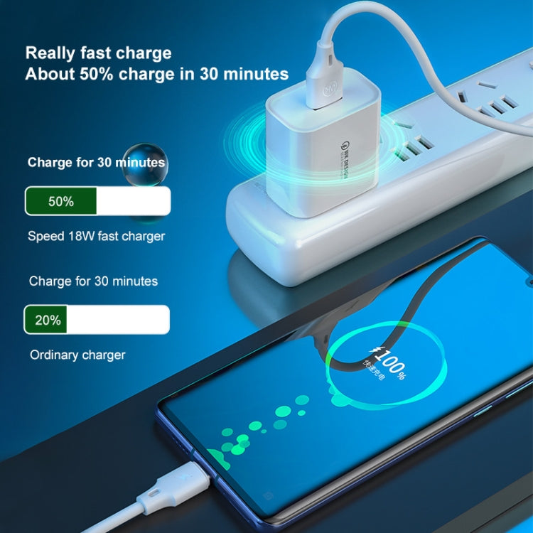 WK WP-U57 Max 18W Maxspeed QC3.0 Fast Charger + USB to 8 Pin Data Cable, Plug Type:US Plug - USB Charger by WK | Online Shopping South Africa | PMC TechLife | Buy Now Pay Later Mobicred