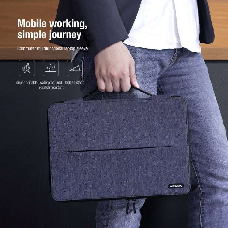 NILLKIN Commuter Multifunctional Laptop Sleeve For 14.0 inch and Below(Blue) - 14.1 inch by NILLKIN | Online Shopping South Africa | PMC TechLife | Buy Now Pay Later Mobicred