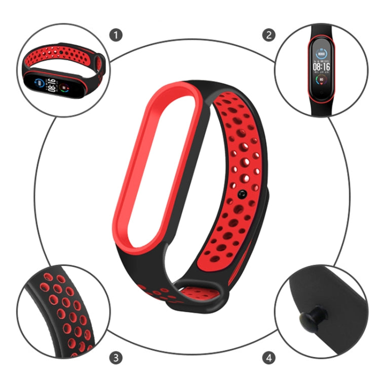 For Xiaomi Mi Band 6 (CA8856) Breathable Silicone Watch Band with Holes(Grey+Orange) - free shipping - PMC TechLife - Order now!