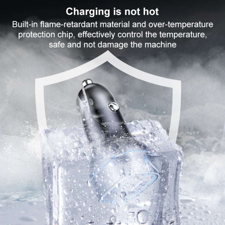 QC USB + USB-C / Type-C Dual Ports Fast Charging Car Charger with Luminous Aperture(White) - Car Charger by PMC TechLife | Online Shopping South Africa | PMC TechLife