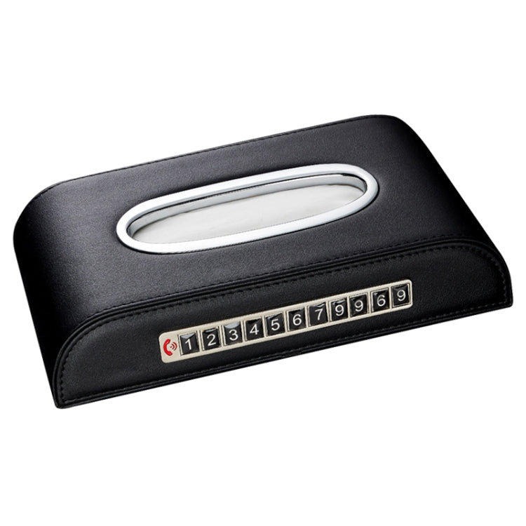 Universal Car Tissue Box with Temporary Parking Phone Number Card(Black) - Tissue Boxes by PMC TechLife | Online Shopping South Africa | PMC TechLife