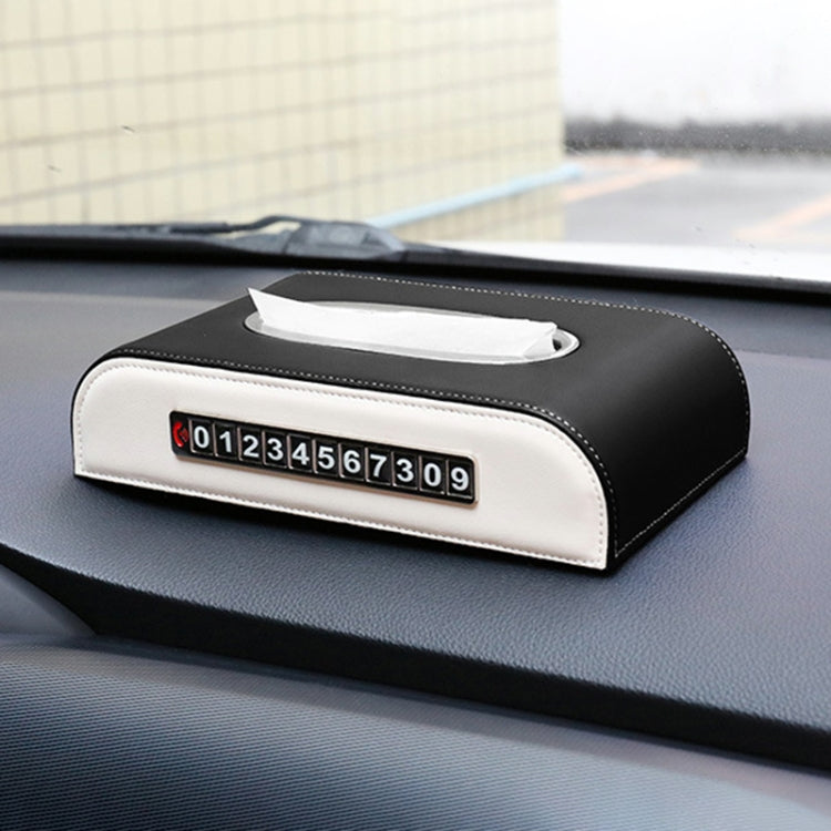 Universal Car Tissue Box with Temporary Parking Phone Number Card(Black) - Tissue Boxes by PMC TechLife | Online Shopping South Africa | PMC TechLife