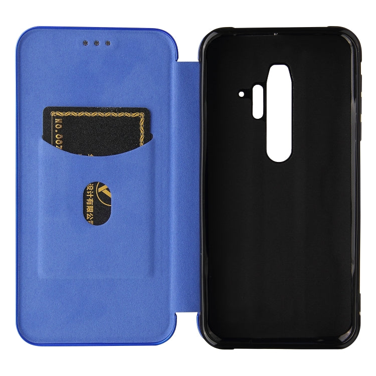 For Blackview BV6300 Pro Carbon Fiber Texture Horizontal Flip TPU + PC + PU Leather Case with Card Slot(Blue) - free shipping - PMC TechLife - Order now!
