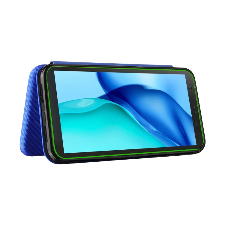 For Blackview BV6300 Pro Carbon Fiber Texture Horizontal Flip TPU + PC + PU Leather Case with Card Slot(Blue) - free shipping - PMC TechLife - Order now!
