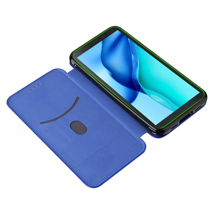For Blackview BV6300 Pro Carbon Fiber Texture Horizontal Flip TPU + PC + PU Leather Case with Card Slot(Blue) - free shipping - PMC TechLife - Order now!