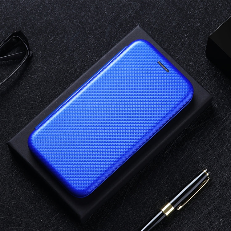 For Blackview BV6300 Pro Carbon Fiber Texture Horizontal Flip TPU + PC + PU Leather Case with Card Slot(Blue) - free shipping - PMC TechLife - Order now!