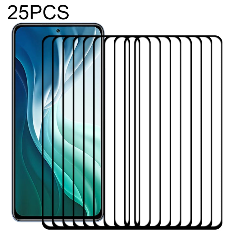 For Xiaomi Mi 11i 25 PCS Full Glue 9H HD 3D Curved Edge Tempered Glass Film(Black) -  by PMC TechLife | Online Shopping South Africa | PMC TechLife