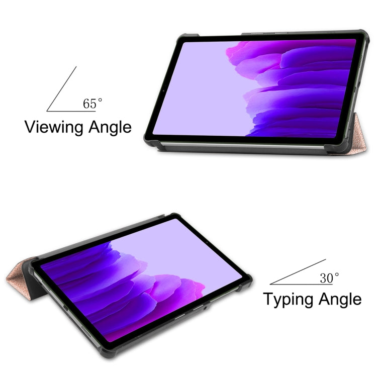 For Samsung Galaxy Tab A7 Lite T225 Custer Pattern Pure Color Horizontal Flip Leather Case with Three-folding Holder(Rose Gold) - free shipping - PMC TechLife - Order now!