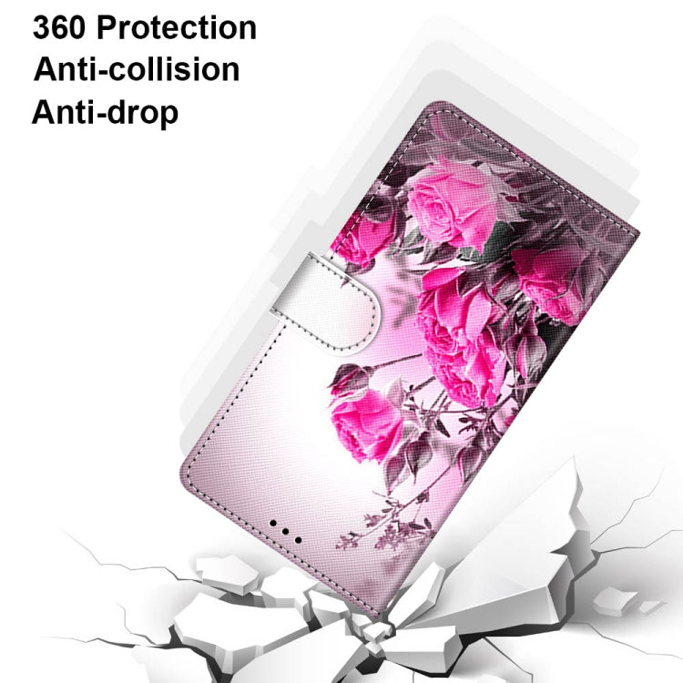 For OPPO A53 4G(2020) / A53s / A32 / A33 (2020) Coloured Drawing Cross Texture Horizontal Flip PU Leather Case with Holder & Card Slots & Wallet & Lanyard(Wild Rose) - free shipping - PMC TechLife - Order now!