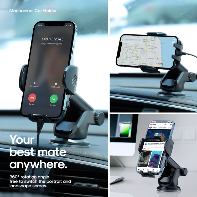 JOYROOM JR-ZS259 360-degree Rotating Stretching Mechanical Dashboard Car Holder for 4.7-6.9 inch Mobile Phones - free shipping - PMC TechLife - Order now!