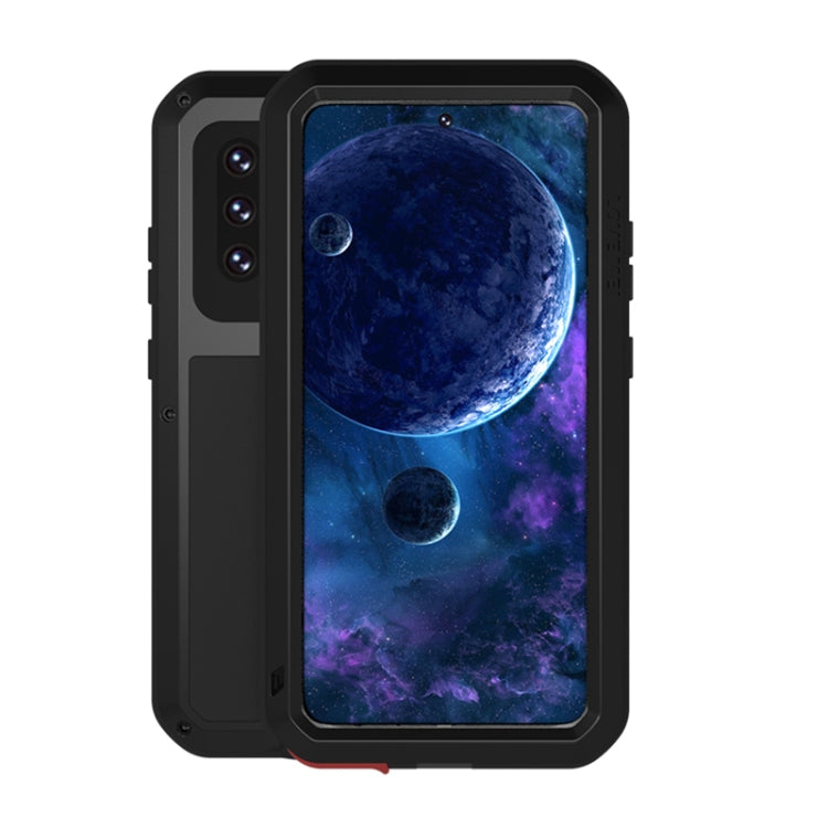 For Samsung Galaxy A52 5G / 4G LOVE MEI Metal Shockproof Waterproof Dustproof Protective Case with Glass(Black) - Galaxy Phone Cases by LOVE MEI | Online Shopping South Africa | PMC TechLife | Buy Now Pay Later Mobicred