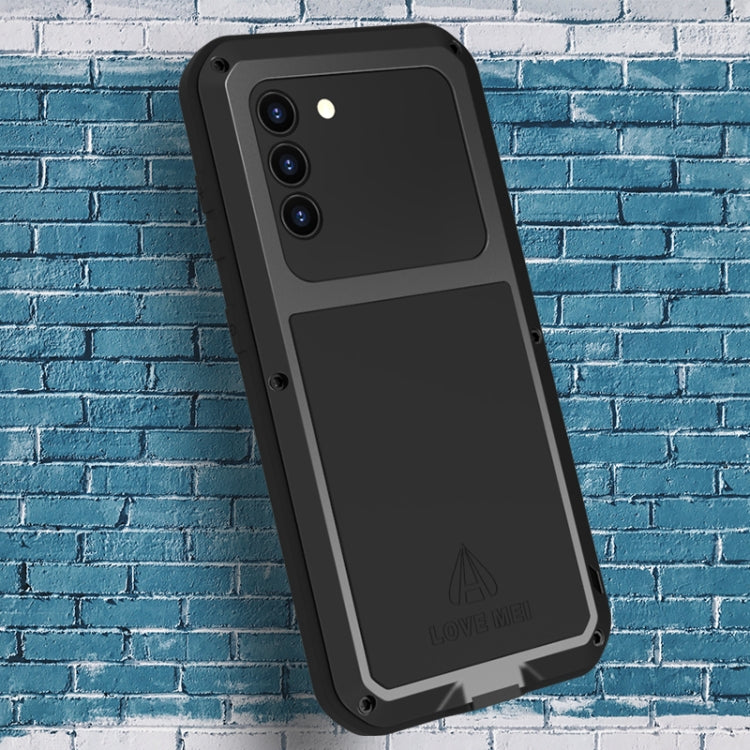 For Samsung Galaxy S21 5G LOVE MEI Metal Shockproof Waterproof Dustproof Protective Case with Glass(Black) - free shipping - PMC TechLife - Order now!