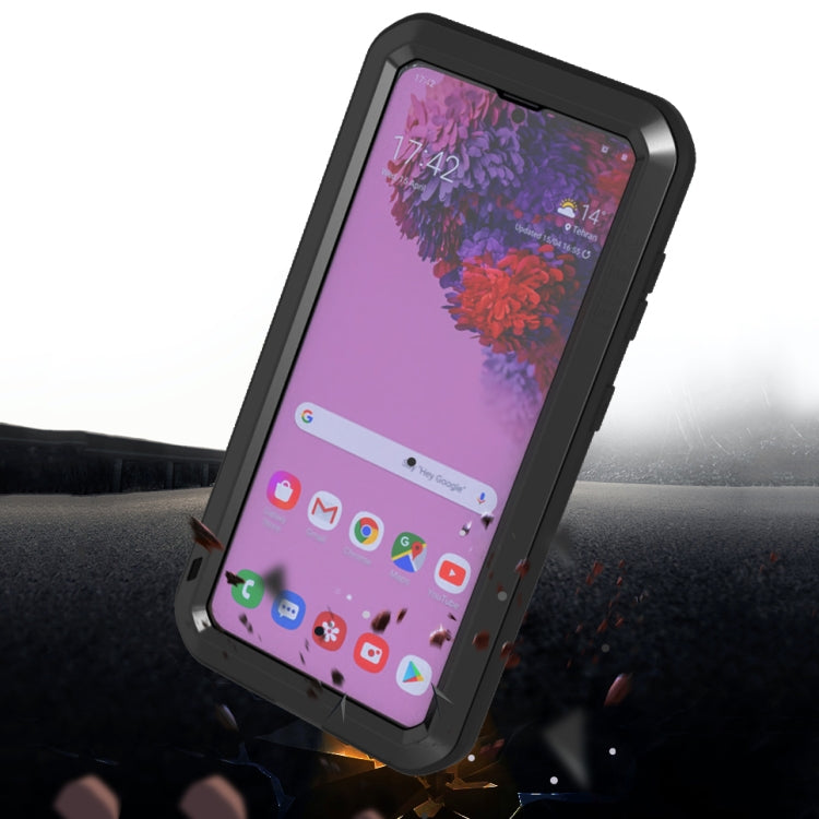 For Samsung Galaxy S21 5G LOVE MEI Metal Shockproof Waterproof Dustproof Protective Case with Glass(Black) - free shipping - PMC TechLife - Order now!